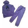 Дитячий спортивний костюм на дівчинку фіолетовий "Патріотичний" (Плотна, тепла тканина, не кашлатиться) 128-134