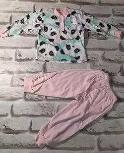 Дитяча піжама з начосом утеплена на дівчинку "Панда"