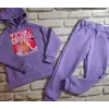 Дитячий спортивний костюм на дівчинку утеплений фіолетовий "Барбі" (Плотна, тепла тканина, не кошлатиться)
